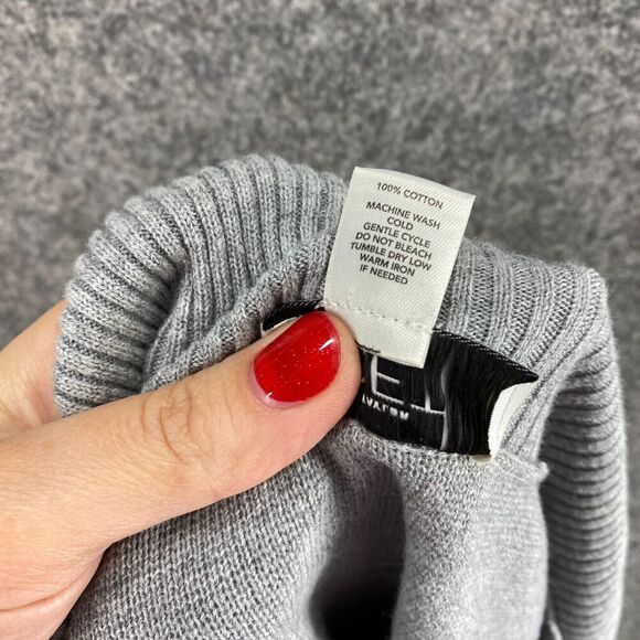 Loft Cardigan Women S Small Gray Knit Collared Open Front Belted Long Sleeve - Picture 8 of 9